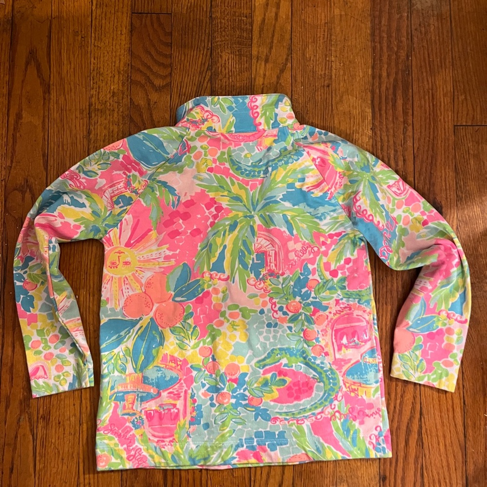 Lilly Pulitzer Pink and Blue Kids Swim Rashguard - Picture 7 of 17
